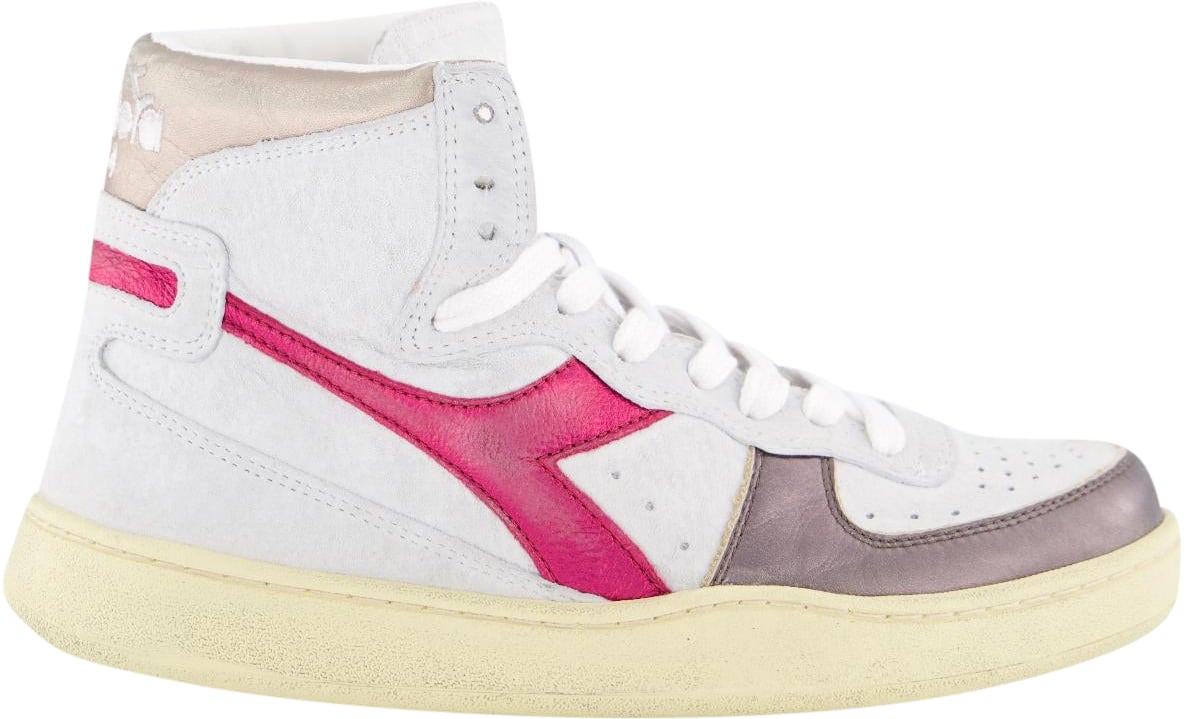 Diadora Dames Mi Basket Metal White/Fuchsia Wit