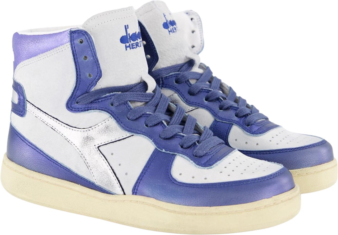 Diadora Dames Mi Basket Metal Used Blauw sneakers Wit