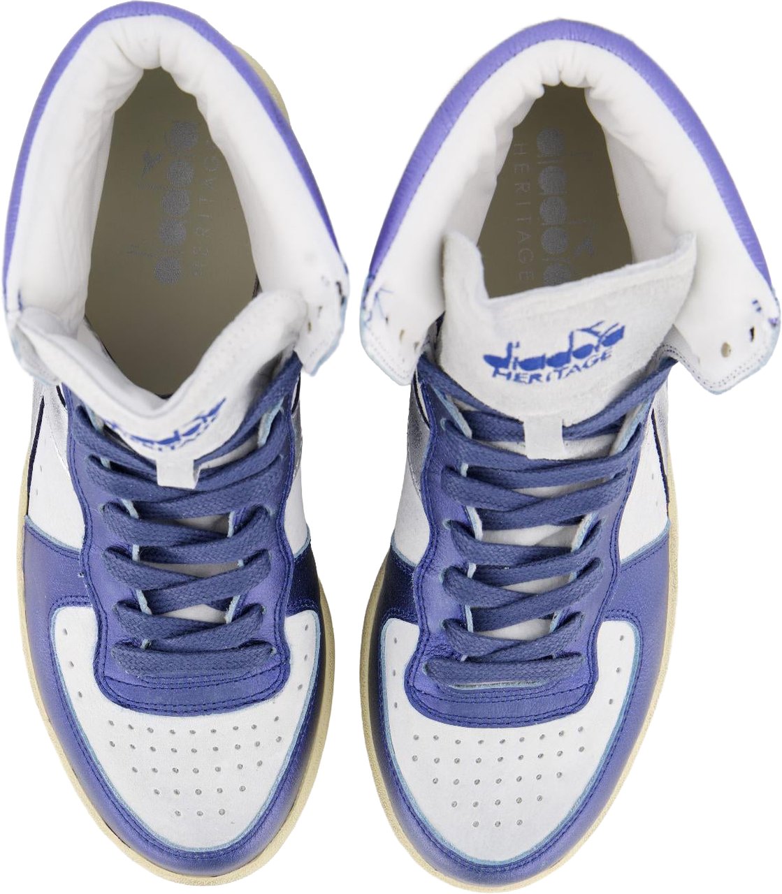 Diadora Dames Mi Basket Metal Used Blauw sneakers Wit