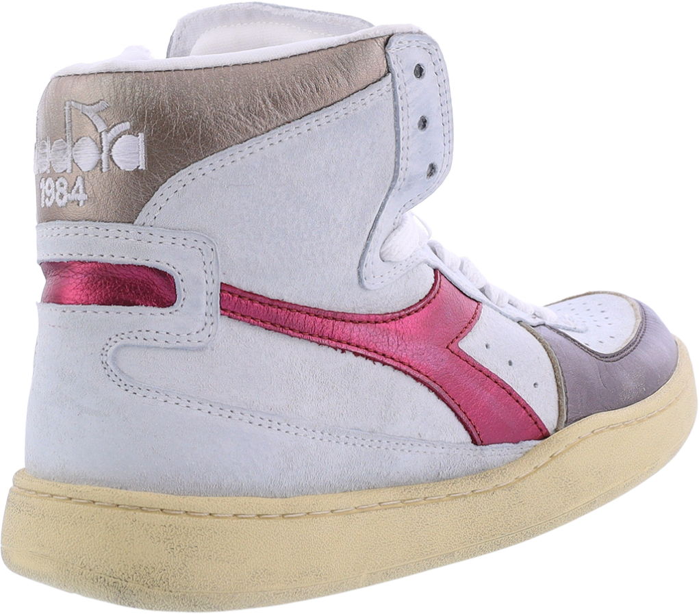 Diadora Dames Mi Basket Metal Used Wit/Fuchs Wit