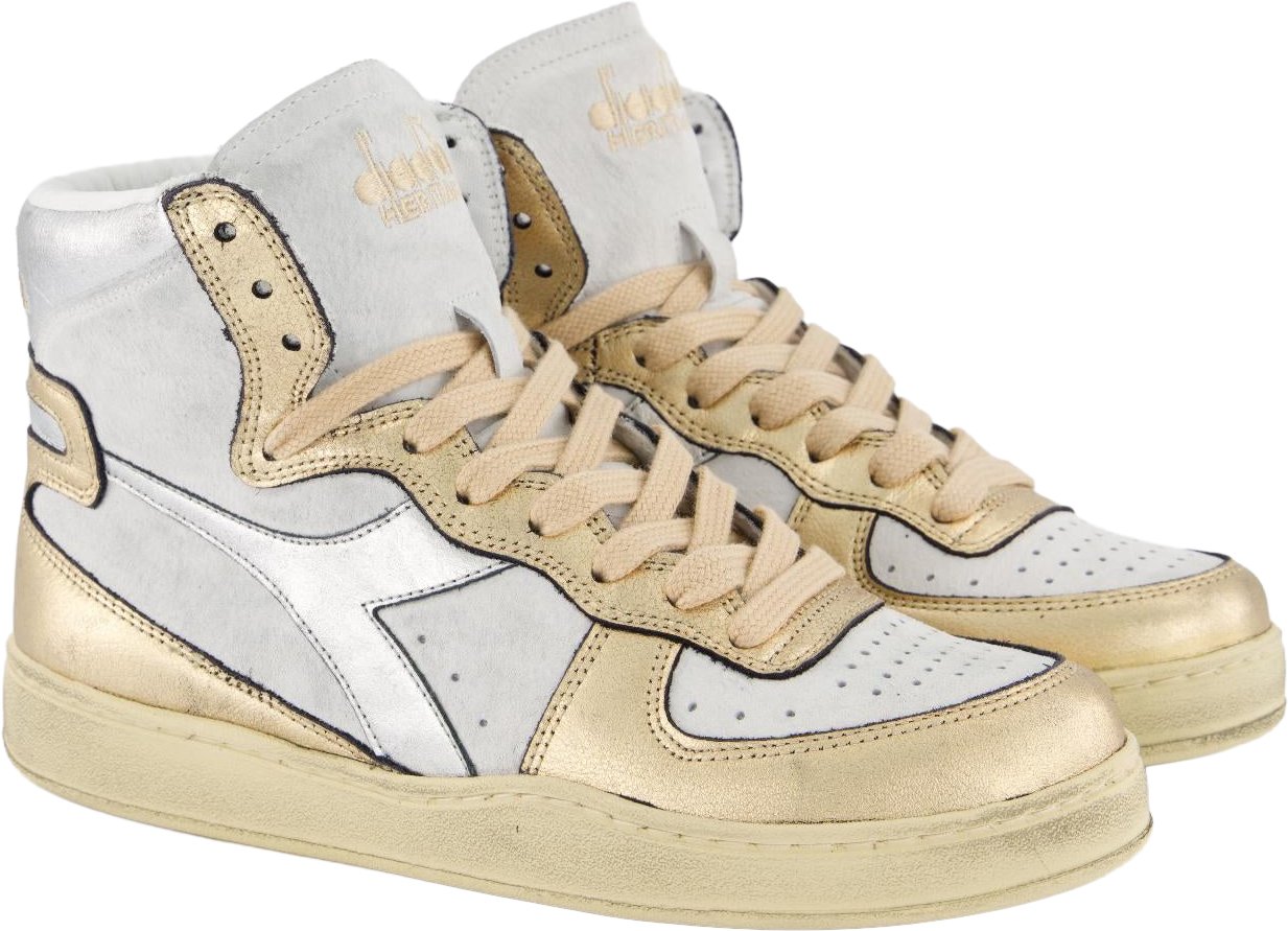 Diadora Dames Mi Basket Used Wit/Metallic sneakers Wit