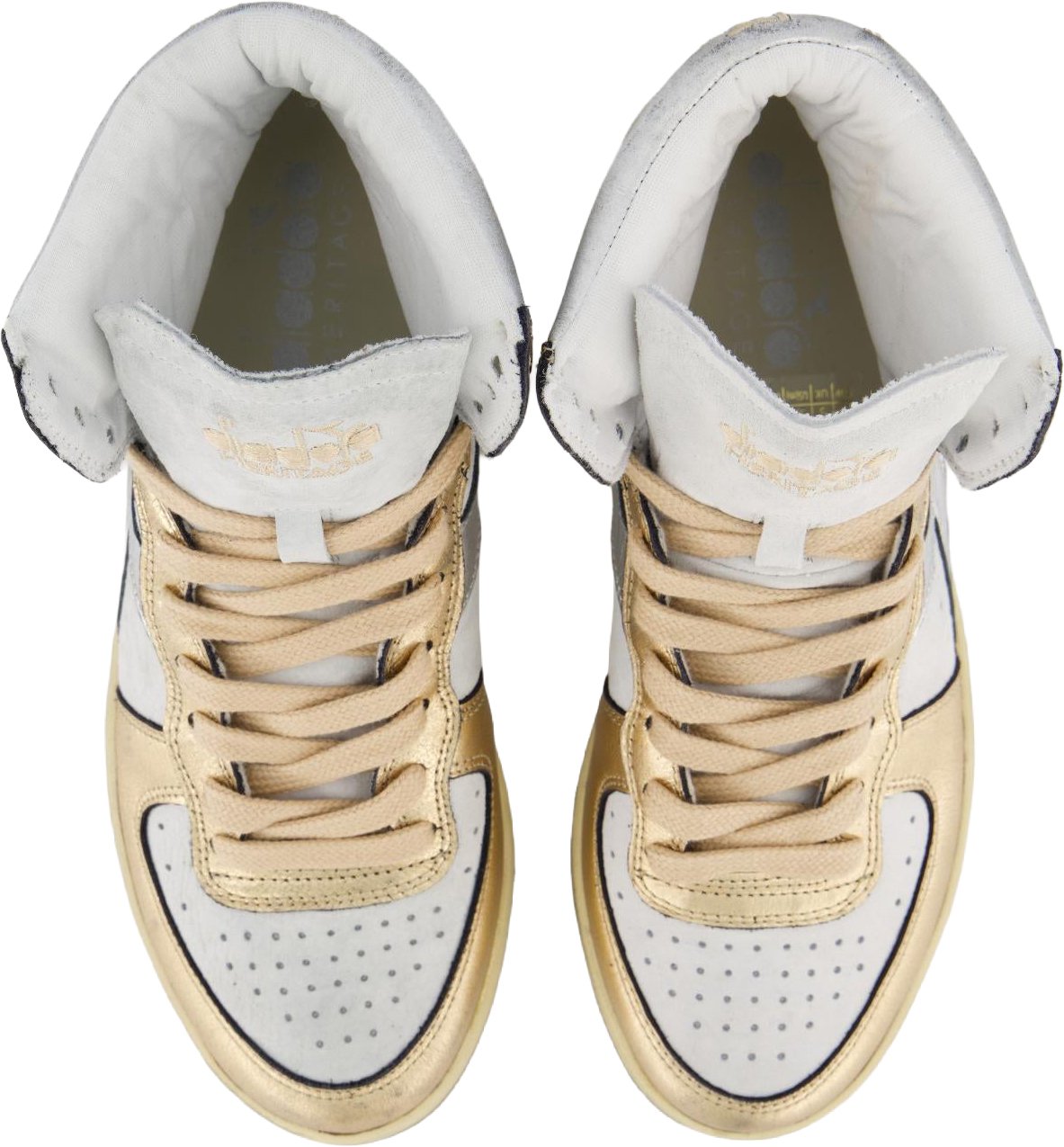 Diadora Dames Mi Basket Used Wit/Metallic sneakers Wit