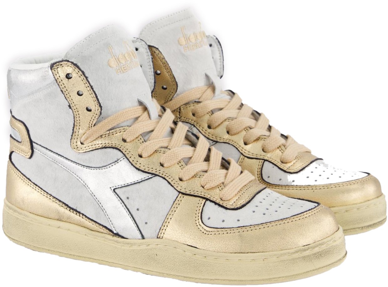 Diadora Dames Mi Basket Used Wit/Metallic Wit