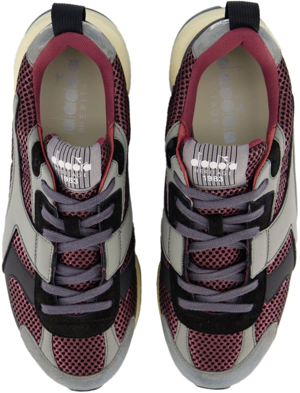 Diadora Dames Mercury Elite Grijs/Bordo Grijs