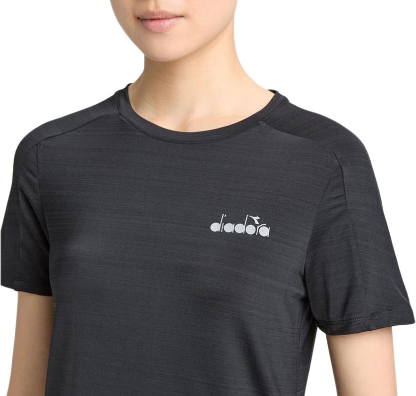 Diadora Diadora Black Polyester T-Shirt Zwart