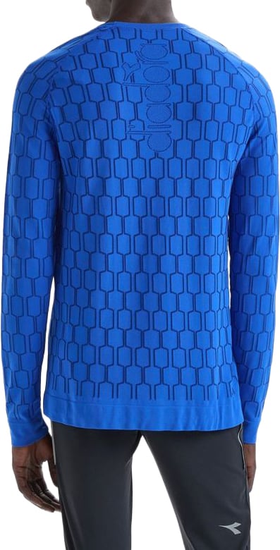 Diadora Blue Polyamide Long Sleeve T-Shirt Blauw