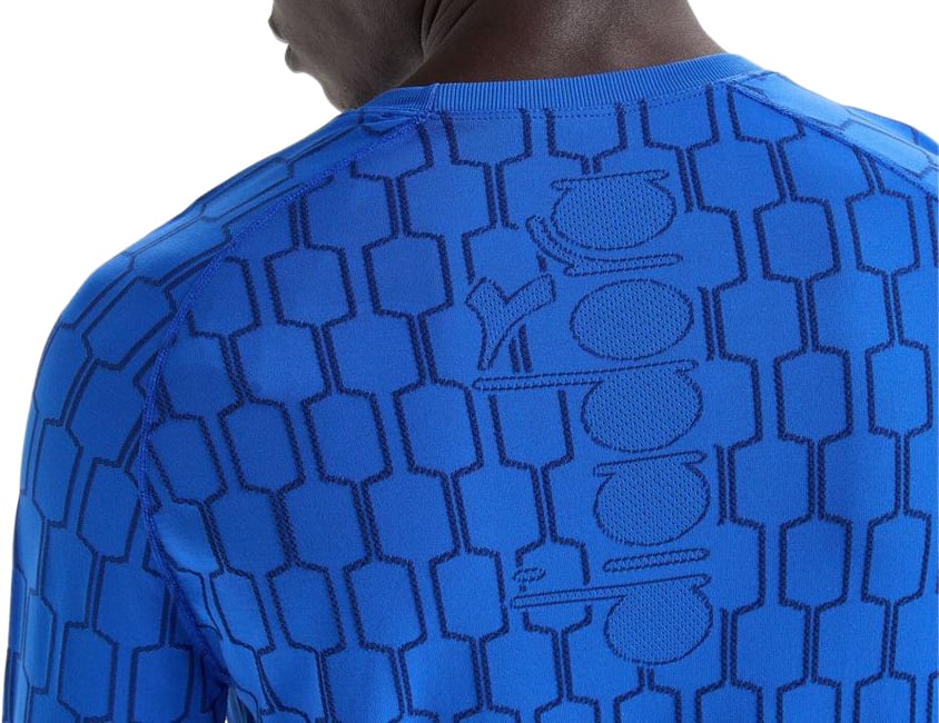 Diadora Blue Polyamide Long Sleeve T-Shirt Blauw