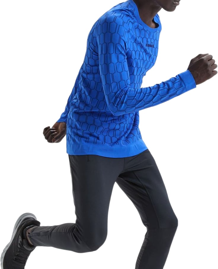 Diadora Blue Polyamide Long Sleeve T-Shirt Blauw