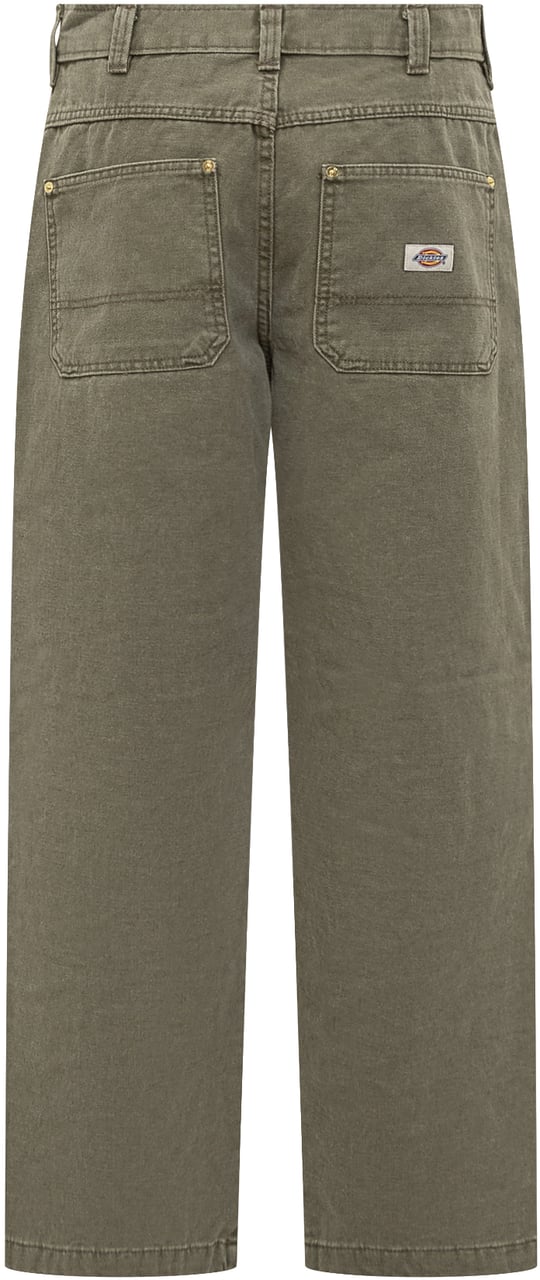 Dickies Dickies Threads Pantaloni Verde Militare a Gamba Dritta Groen