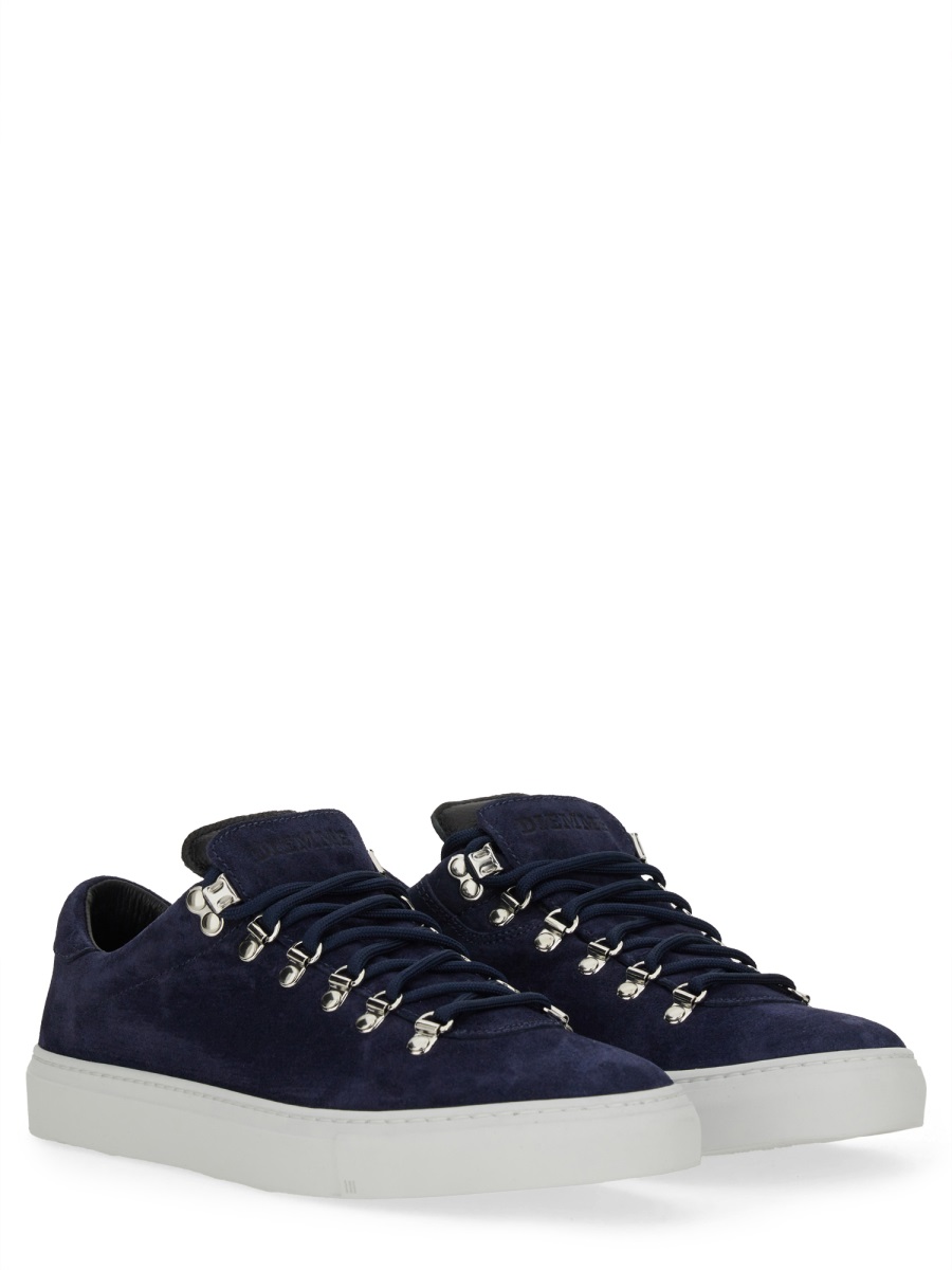 Diemme Navy Marostica Suede Metal Eyelets Sneakers Zwart