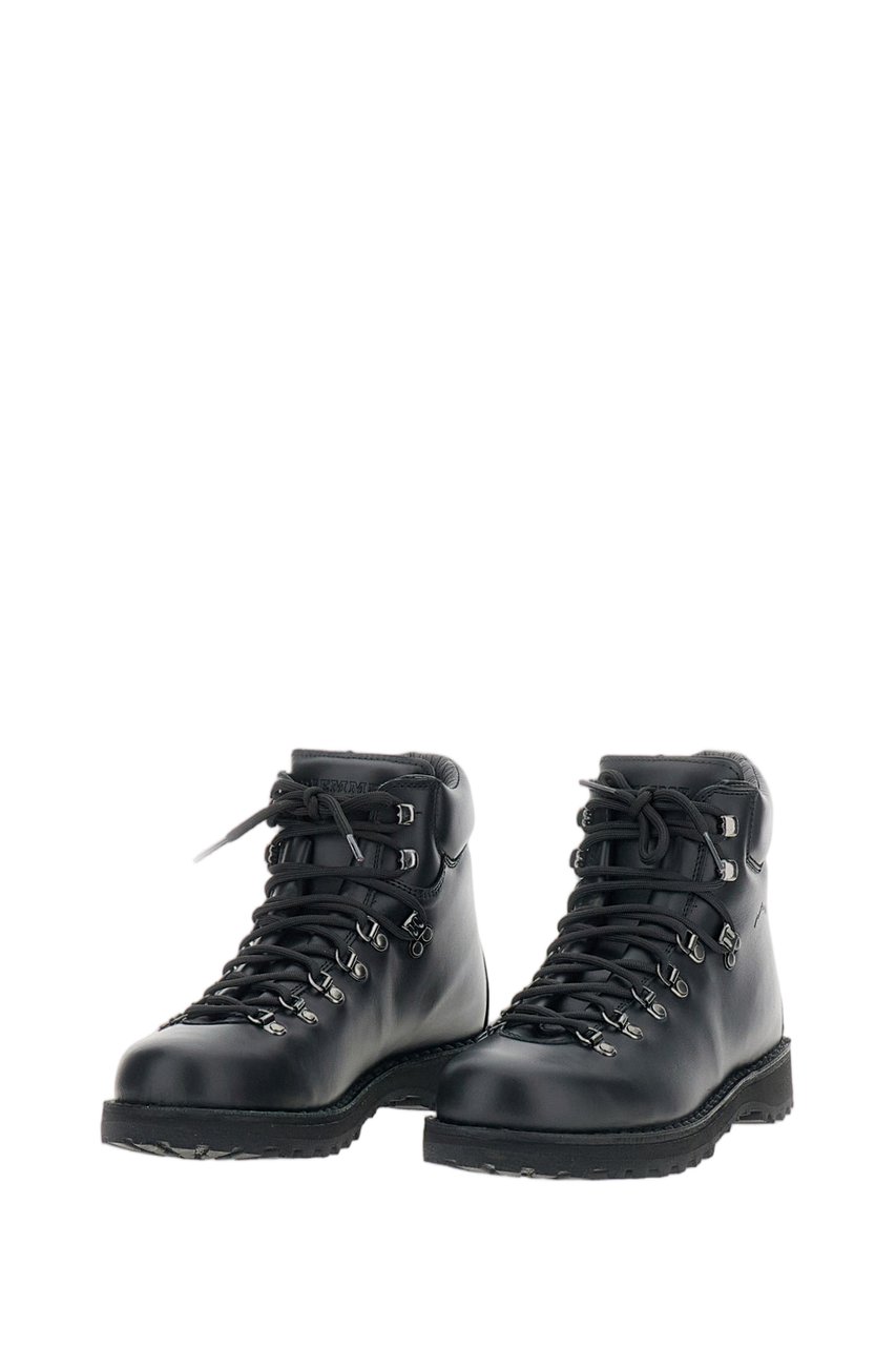 Diemme Rugged Outdoor Lace-Up Hiking Boots With Padded Collar Zwart
