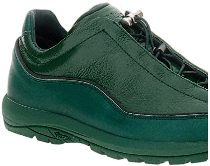 Diemme Cracked Patent Leather Sneakers with Cord Lock Groen