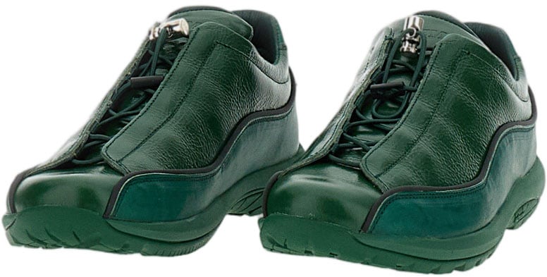 Diemme Cracked Patent Leather Sneakers with Cord Lock Groen