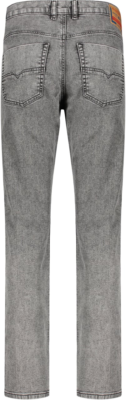 Diesel Straight jeans in gray denim slim five pockets Zwart