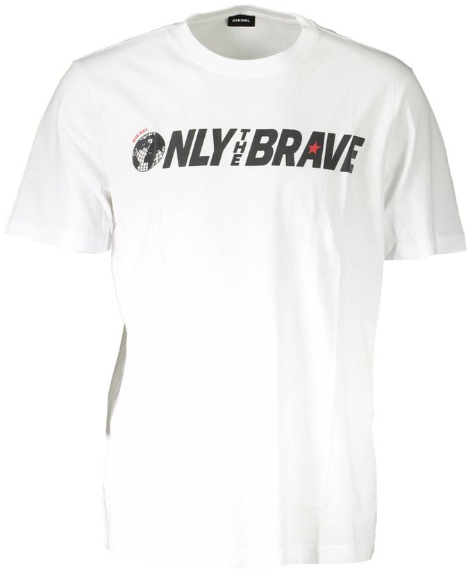 Diesel White Cotton Men T-Shirt Wit