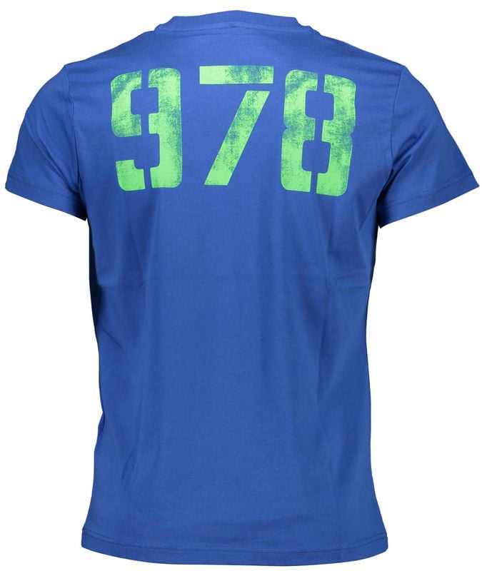 Diesel Blu Cotton Men T-Shirt Blauw