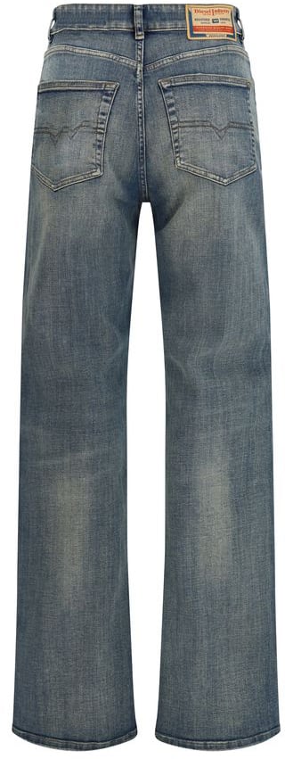 Diesel Blue Cotton Straight-Leg Jeans Blauw