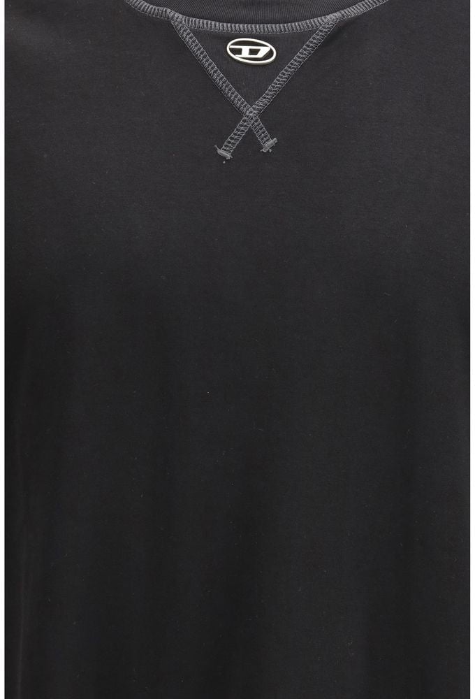 Diesel Black Cotton Sportswear Zwart