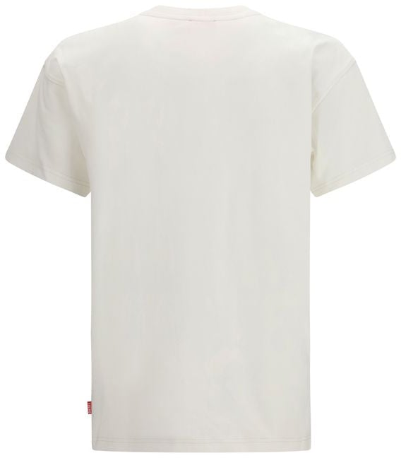 Diesel White Cotton T-Shirt Wit