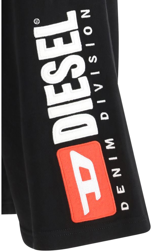 Diesel Black Cotton Bermuda Shorts Zwart