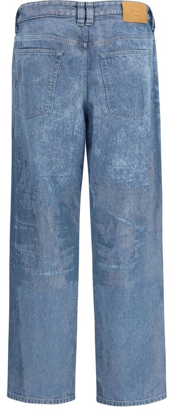Diesel Blue Cotton Straight-Leg Jeans Blauw