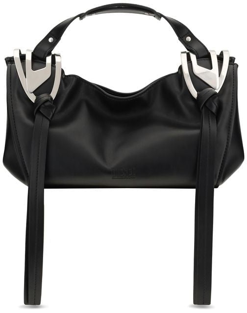 Diesel Diesel Black Calf Leather Bos Taurus Shoulder Bag Zwart