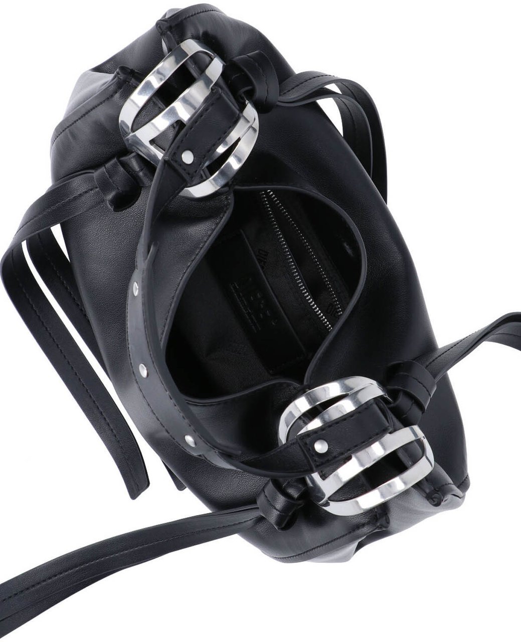 Diesel Black KNOT-D Top Handle Faux Handbag Zwart