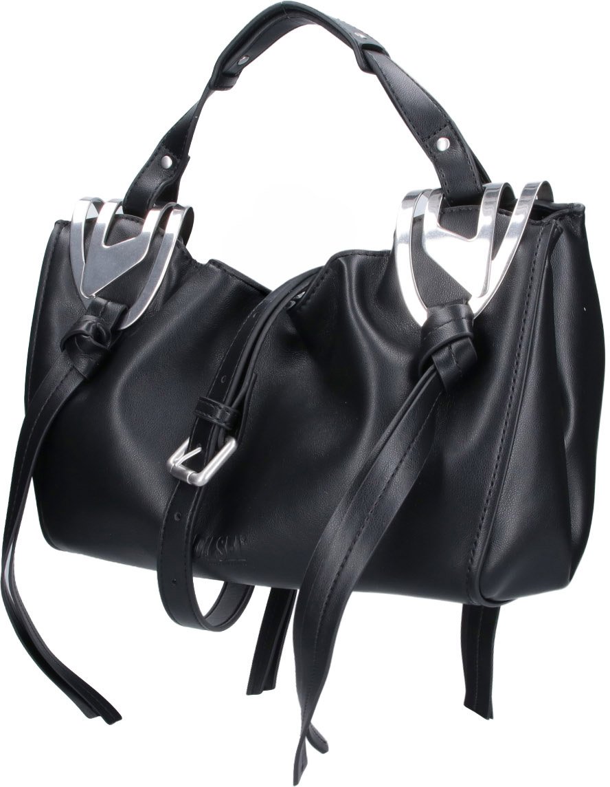 Diesel Black KNOT-D Top Handle Faux Handbag Zwart