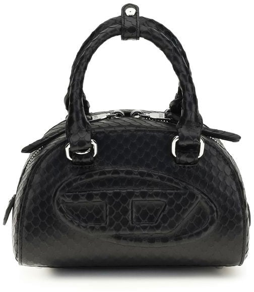 Diesel Diesel Black Calf Leather Bos Taurus Handbag Zwart