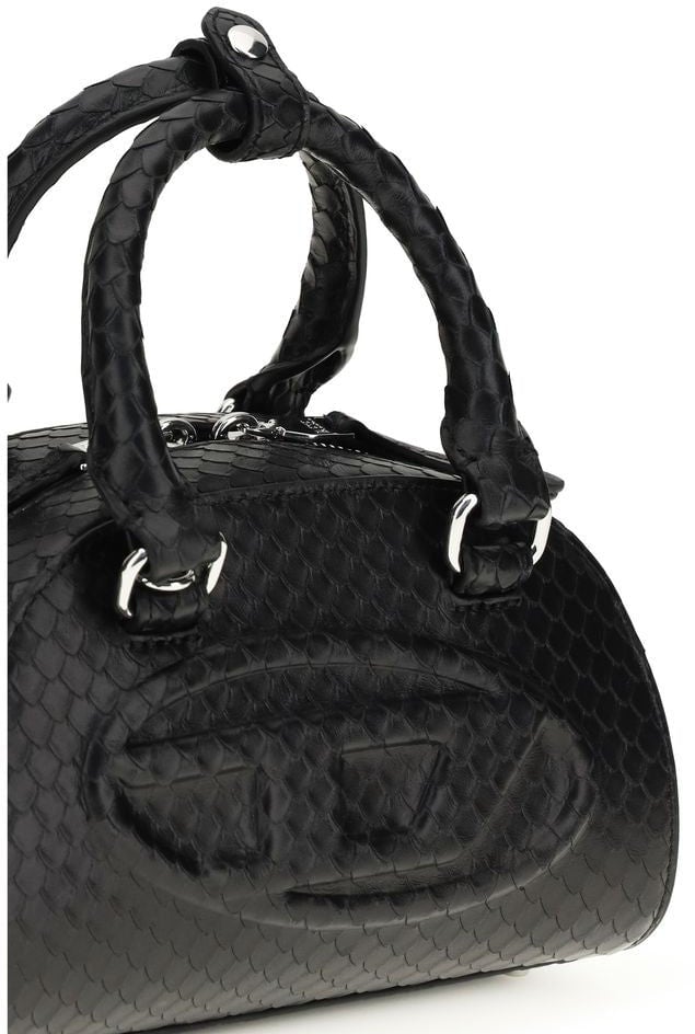 Diesel Diesel Black Calf Leather Bos Taurus Handbag Zwart