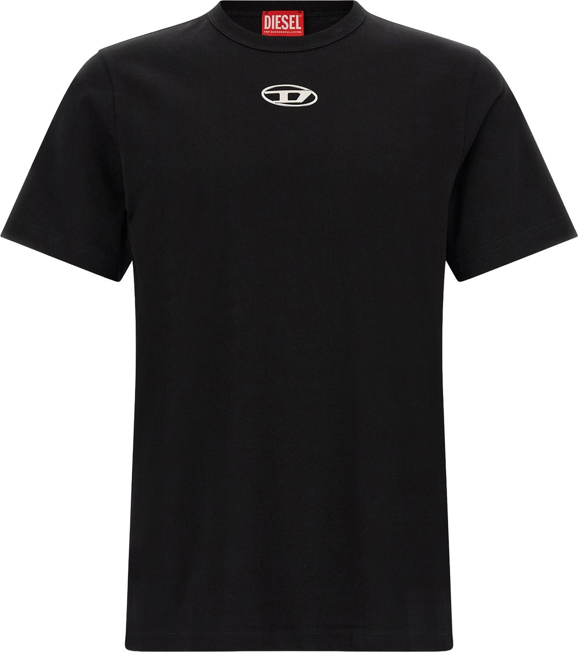 Diesel Black Cotton T-Shirt Zwart