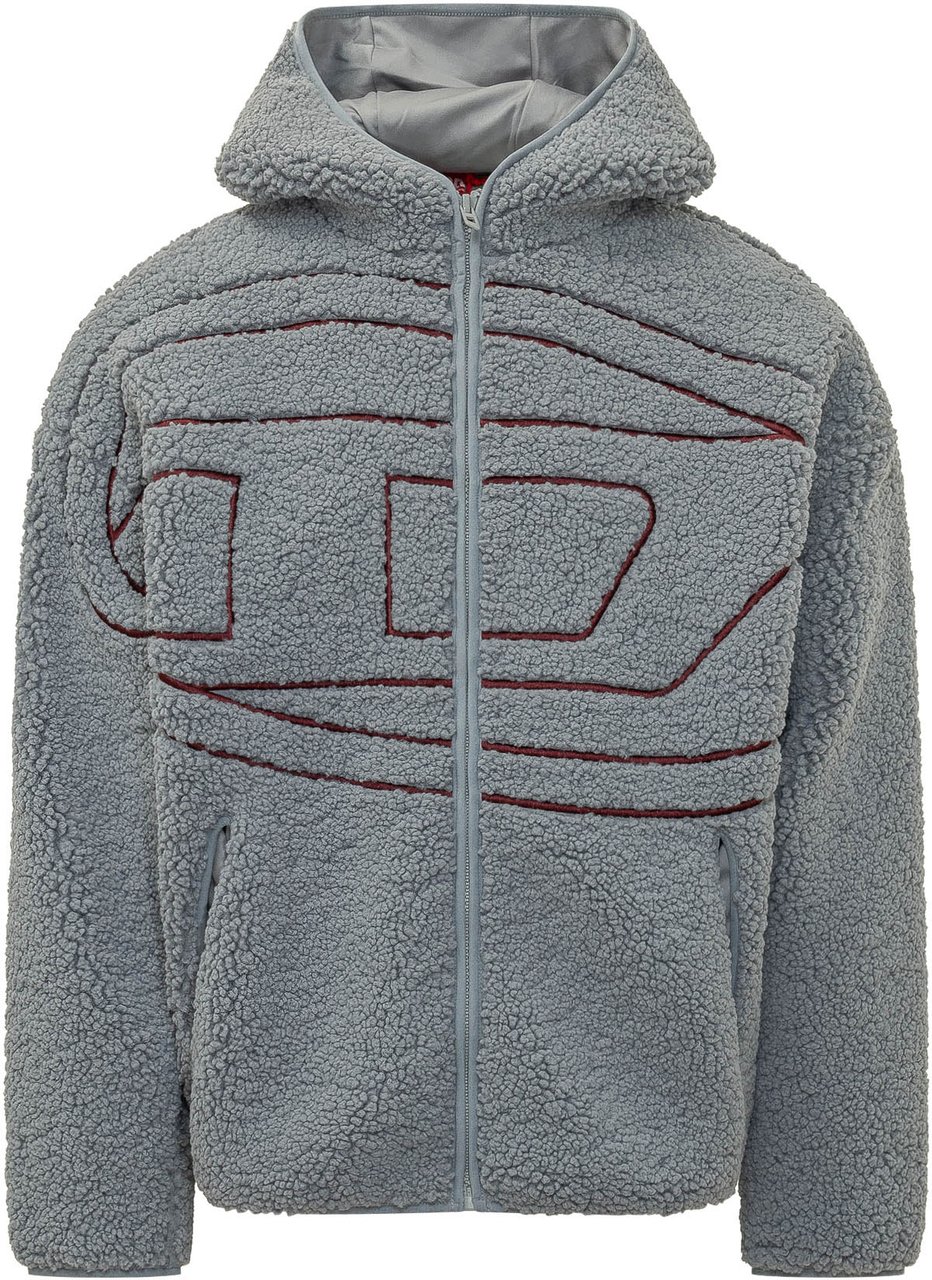 Diesel Felpa con Cappuccio e Zip Grijs