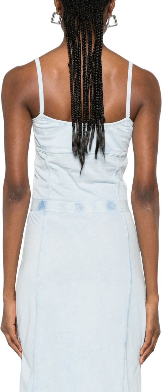 Diesel Midi Dress With Spaghetti Straps Blauw