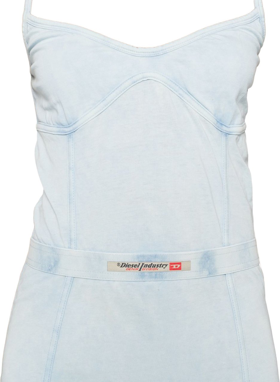 Diesel Midi Dress With Spaghetti Straps Blauw