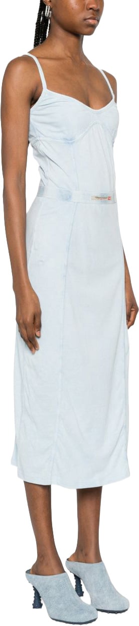 Diesel Midi Dress With Spaghetti Straps Blauw