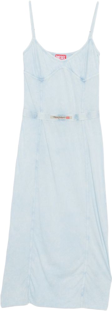 Diesel Midi Dress With Spaghetti Straps Blauw