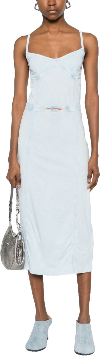 Diesel Midi Dress With Spaghetti Straps Blauw