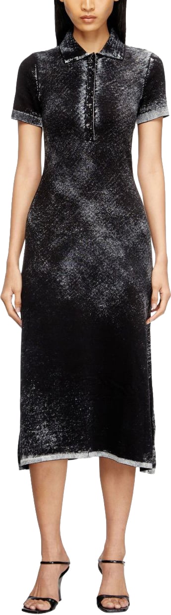 Diesel Midi Dress with Button Placket Zwart