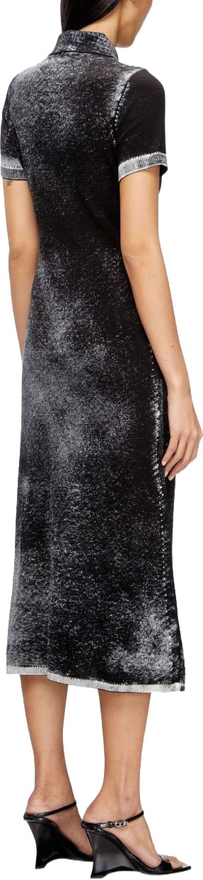 Diesel Midi Dress with Button Placket Zwart