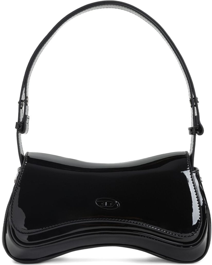 Diesel Glossy Black Handbag Zwart