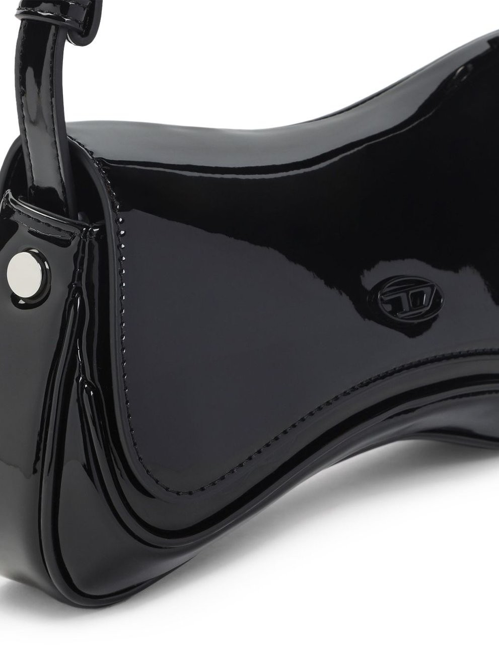 Diesel Glossy Black Handbag Zwart