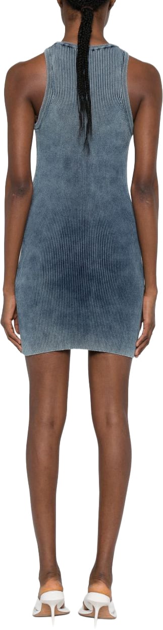 Diesel Ribbed Knit Sleeveless Dress Blauw