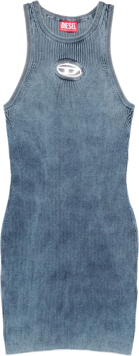 Diesel Ribbed Knit Sleeveless Dress Blauw