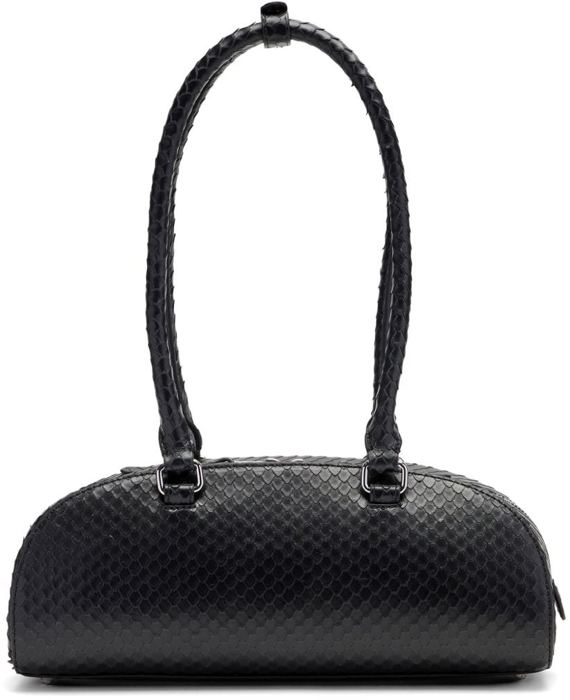 Diesel Elongated Handbag With Textured Snake-Like Pattern Zwart