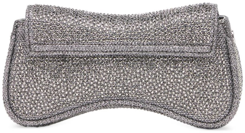 Diesel Curved Silver Bag Grijs