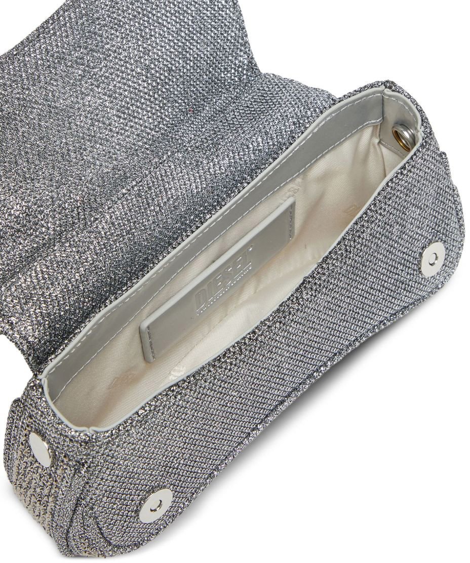 Diesel Curved Silver Bag Grijs