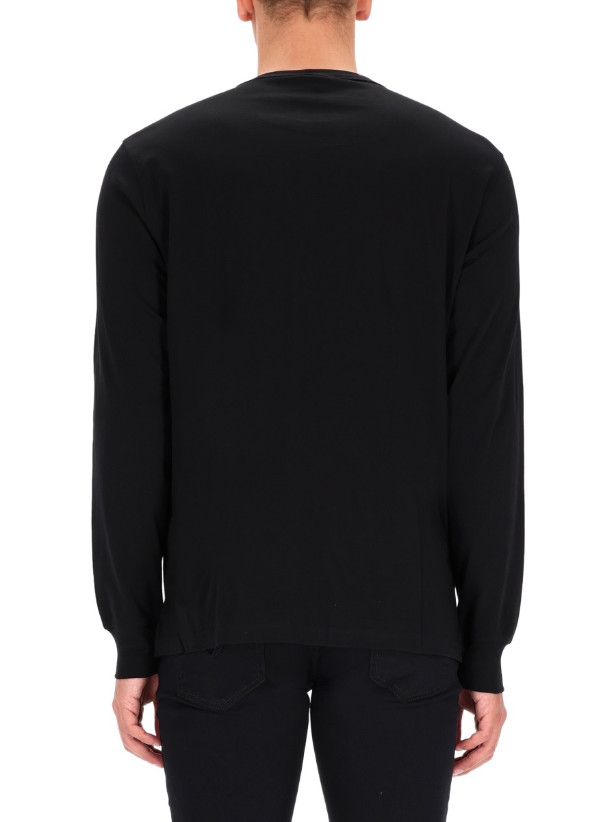 Diesel T-SHIRT WITH EMBROIDERED LOGO Zwart