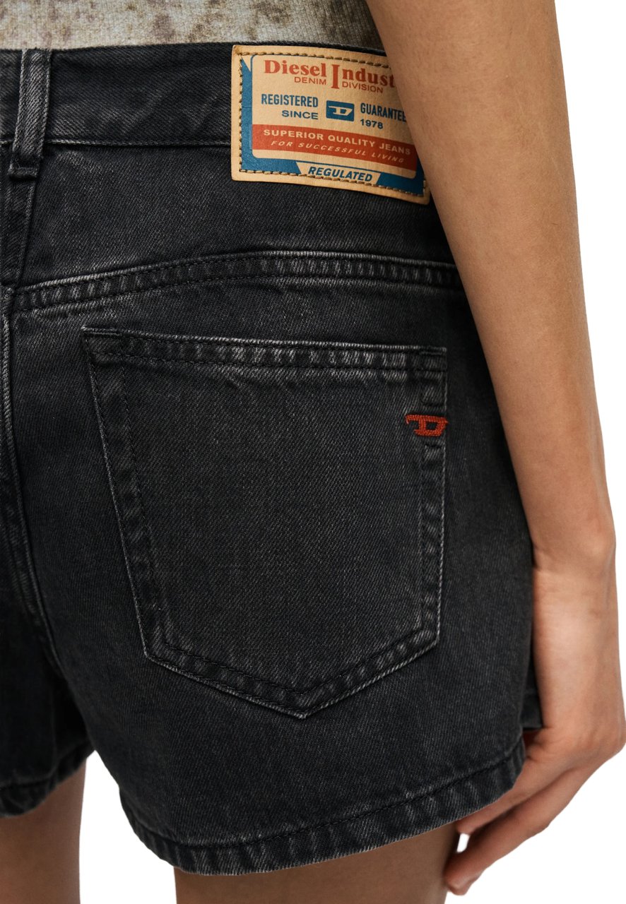 Diesel SKORT A PIEGHE IN DENIM Zwart