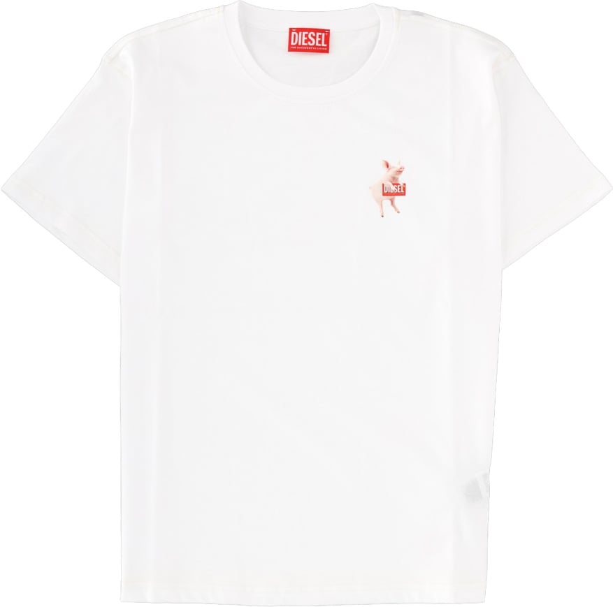 Diesel T-SHIRT IN COTONE CON STAMPA LOGO Wit