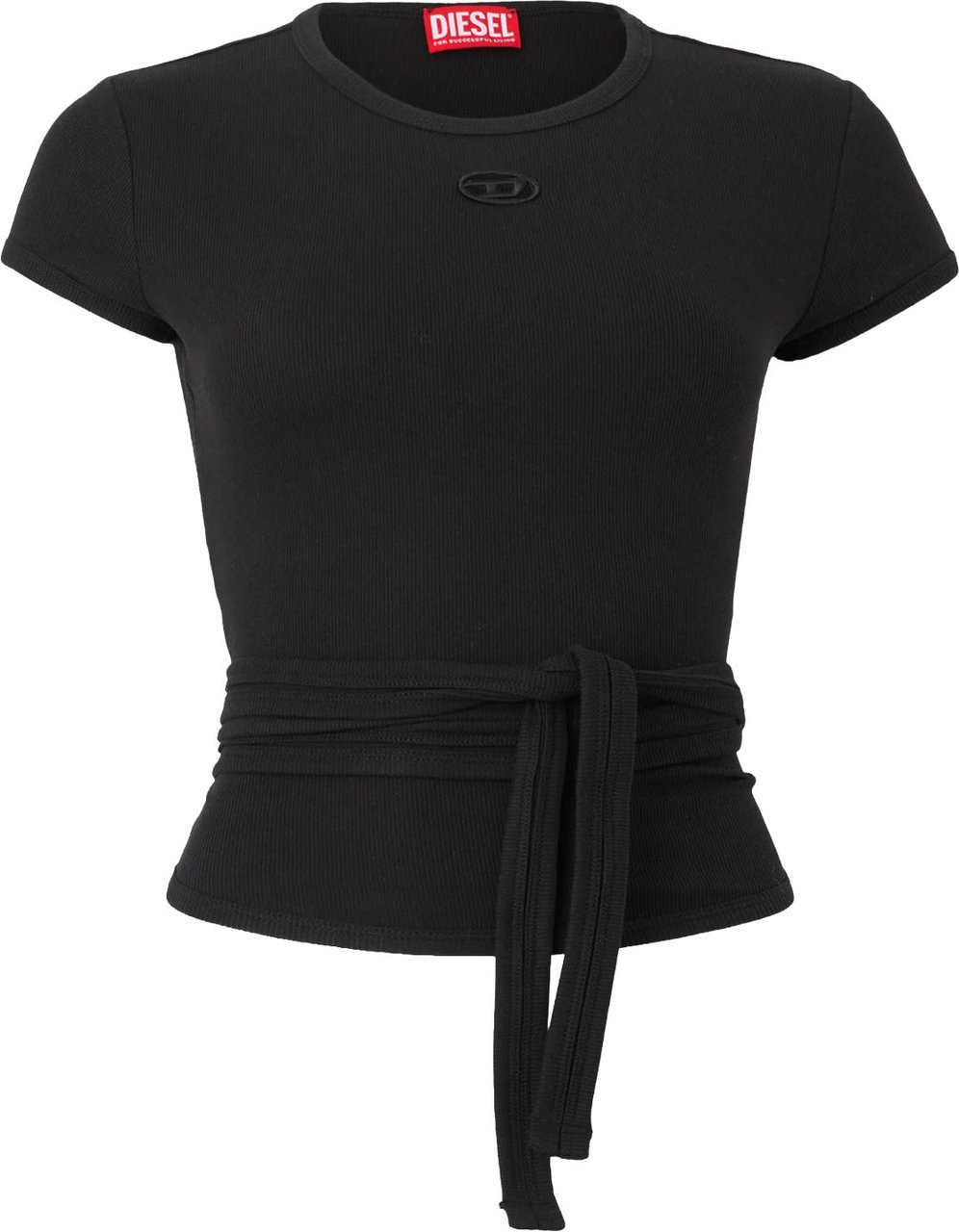 Diesel T-SHIRT A COSTINE CON LACCI Zwart